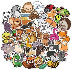 img 4 attached to Waterproof Nature Animal Sticker Pack: 50 Pcs Cute Vinyl Stickers for Water Bottles, Hydro Flasks, and more