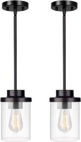 img 4 attached to 🔦 JAZAVA Mini Transparent Adjustable Indoor Pendant Light: Exquisite Oil Rubbed Bronze Hanging Lights with Clear Glass Shade, Ideal for Kitchen, Bar, Bedside, Dining Room