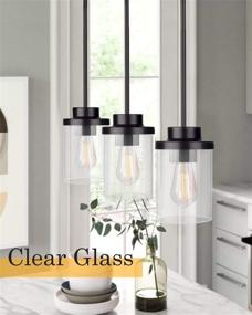 img 2 attached to 🔦 JAZAVA Mini Transparent Adjustable Indoor Pendant Light: Exquisite Oil Rubbed Bronze Hanging Lights with Clear Glass Shade, Ideal for Kitchen, Bar, Bedside, Dining Room