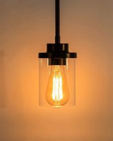 img 3 attached to 🔦 JAZAVA Mini Transparent Adjustable Indoor Pendant Light: Exquisite Oil Rubbed Bronze Hanging Lights with Clear Glass Shade, Ideal for Kitchen, Bar, Bedside, Dining Room