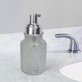 img 1 attached to nu steel Rainbow Lustre Glass Foaming Hand Soap Dispenser 🌈 Pump Bottle - Clear Refillable for Bathroom Vanities, Kitchen Sink, and Countertops