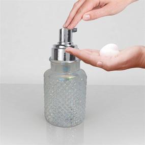 img 3 attached to nu steel Rainbow Lustre Glass Foaming Hand Soap Dispenser 🌈 Pump Bottle - Clear Refillable for Bathroom Vanities, Kitchen Sink, and Countertops