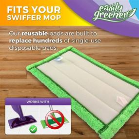 img 3 attached to 🧹 Easily Greener Reusable Swiffer WetJet Compatible Microfiber Mop Pads - 2 Count