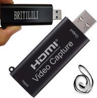 видео захват карты britilili hdmi на usb 2.0 - full hd 1080p 30 кадров в секунду для онлайн трансляций, стриминга, гейминга, обучения, видео конференций. логотип