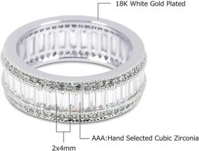 img 2 attached to 💍 Savlano 18K Gold Plated Cubic Zirconia Emerald Cut Eternity Ring Band - Exquisite Lustrous 8MM Band for Women