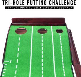 img 2 attached to 🏌️ Golf Putting Mat by CHAMPKEY PUTTECH: Enhance Your Putting Skills with True Roll Surface and Non-Slip Backing!