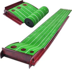 img 4 attached to 🏌️ Golf Putting Mat by CHAMPKEY PUTTECH: Enhance Your Putting Skills with True Roll Surface and Non-Slip Backing!