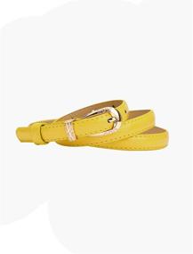 img 3 attached to Yellow Patent Women's Accessories with Uxcell Single Buckle