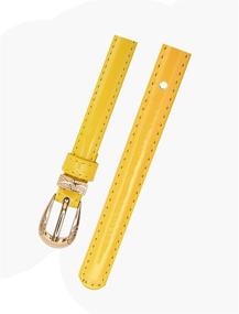 img 2 attached to Yellow Patent Women's Accessories with Uxcell Single Buckle