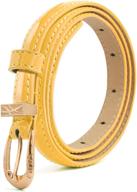 yellow patent women's accessories with uxcell single buckle logo