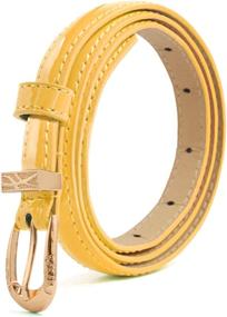 img 4 attached to Yellow Patent Women's Accessories with Uxcell Single Buckle