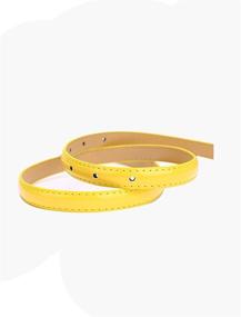 img 1 attached to Yellow Patent Women's Accessories with Uxcell Single Buckle