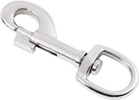 img 1 attached to 6-Pack Silver Swivel Lobster Clasps 3.7 x 1.3 Inches - Metal D Ring Hooks for Lanyard & DIY Projects