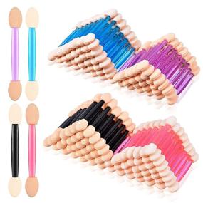 img 4 attached to 🎨 MORGLES Eyeshadow Applicators - 200PCS Dual Sided Disposable Eye Shadow Sponge Brushes for Precise Application - Multicolor