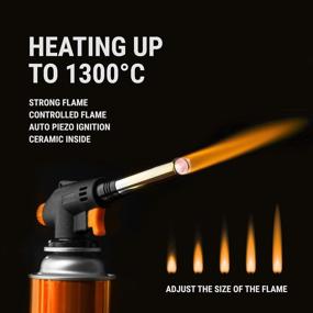 img 2 attached to 🔥 Butane Torch Kitchen Blow Lighter - Professional Chef Cooking Torch for Sous Vide, Creme Brulee, Baking, BBQ - Adjustable Flame, Culinary Torches Head (Butane Gas Not Included)
