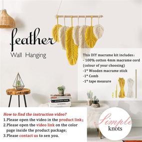 img 3 attached to Feather Macrame Kit Beginners Adults Stickers Natural Yellow