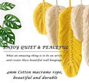 img 2 attached to Feather Macrame Kit Beginners Adults Stickers Natural Yellow