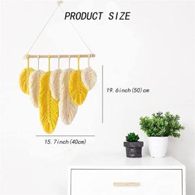 img 1 attached to Feather Macrame Kit Beginners Adults Stickers Natural Yellow
