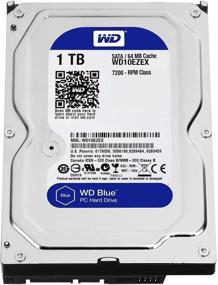 wd blue desktop 1tb hard drive - 3.5 inch, 5400~7200rpm, sata3 (6.0gb/s), 64mb 💾 cache, ideal for pc, mac, cctv, nas, dvr, raid and sata applications, 1 year warranty logo