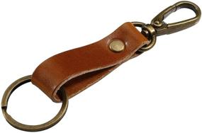 img 4 attached to Vintage Genuine Leather Keychain Husband