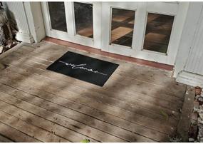 img 1 attached to AAZZKANG Durable Non Slip Rubber Backed Welcome Mat: Ultra Absorbent, Easy to Clean Heavy Duty Doormat for Front Door Entrance - Black