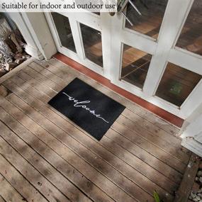 img 2 attached to AAZZKANG Durable Non Slip Rubber Backed Welcome Mat: Ultra Absorbent, Easy to Clean Heavy Duty Doormat for Front Door Entrance - Black