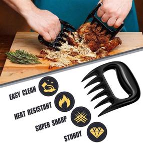 img 2 attached to 🐻 Rulunar Meat Claws - Pulled Pork Smoking Meat Shredder Bear Paws Grilling Accessories Gifts for Men (2pcs)