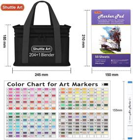 img 3 attached to 🎨 Shuttle Art 205 Colors Dual Tip Alcohol Markers Set: Perfect for Drawing, Coloring, Sketching, and More!