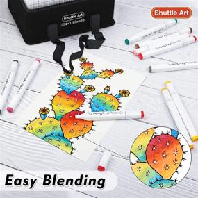 img 1 attached to 🎨 Shuttle Art 205 Colors Dual Tip Alcohol Markers Set: Perfect for Drawing, Coloring, Sketching, and More!