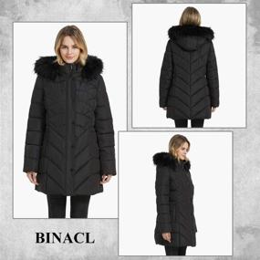 img 2 attached to BINACL Women's Winter Warm Thicken Long Outwear Pockets Coat Parka Jacket - Stay Cozy and Stylish with 7 Color Options, Available in XS-XL Sizes