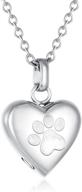 🐾 heart-shaped memorial urn necklace for pets - pet keepsake pendant for dog or cat funerals - 316l stainless steel paw print cremation jewelry logo