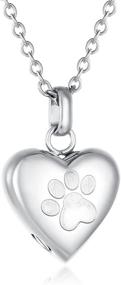 img 4 attached to 🐾 Heart-Shaped Memorial Urn Necklace for Pets - Pet Keepsake Pendant for Dog or Cat Funerals - 316L Stainless Steel Paw Print Cremation Jewelry