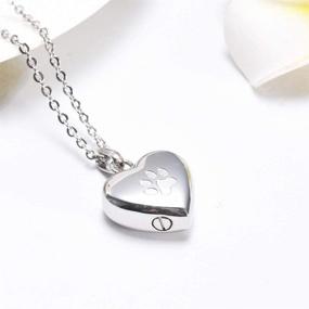 img 3 attached to 🐾 Heart-Shaped Memorial Urn Necklace for Pets - Pet Keepsake Pendant for Dog or Cat Funerals - 316L Stainless Steel Paw Print Cremation Jewelry