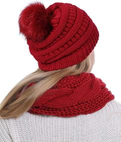 img 2 attached to Stay cozy this winter with our Women's Thick Winter Infinity Scarf Beanie Hat Set