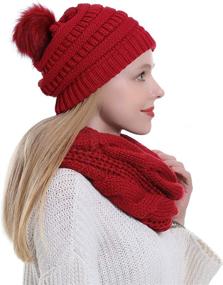 img 3 attached to Stay cozy this winter with our Women's Thick Winter Infinity Scarf Beanie Hat Set