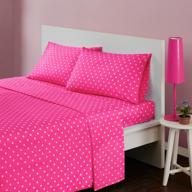 mellow and cozy: mi zone 100% cotton percale ultra soft dark pink twin sheet set logo