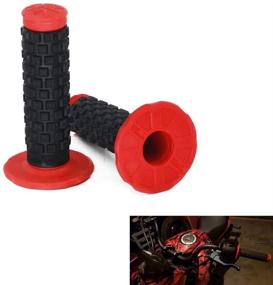 img 4 attached to Red Universal Motorcycle Hand Bar Grips - 2pcs Anti-Slip Rubber Racing Grip for Motocross Dirt Bikes - Compatible with CR80R/85R, CRF150R, CR125R/250R, CRF450R