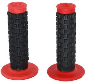 img 3 attached to Red Universal Motorcycle Hand Bar Grips - 2pcs Anti-Slip Rubber Racing Grip for Motocross Dirt Bikes - Compatible with CR80R/85R, CRF150R, CR125R/250R, CRF450R