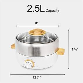 img 3 attached to 🍳 Kuchepro 2-in-1 Multi-function Electric Grill & Hot Pot Mini, Non-stick Cooking Pot, 2.5L, Removable 304 Stainless Steel, Ideal for Fried, Stir-fried, Stewed, and Braised Cooking (White)