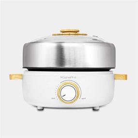 img 4 attached to 🍳 Kuchepro 2-in-1 Multi-function Electric Grill & Hot Pot Mini, Non-stick Cooking Pot, 2.5L, Removable 304 Stainless Steel, Ideal for Fried, Stir-fried, Stewed, and Braised Cooking (White)