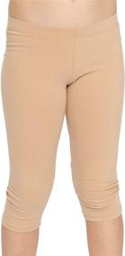 img 4 attached to Stretch Comfort Cotton Leggings - Premium Medium Girls' Clothing for Maximum Leggings Comfort