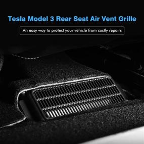 img 3 attached to 🔌 Tesla Model 3 Backseat Air Vent Cover Grilles Protector - Rear Seat Air Flow Vent Grille Protection Covers for Model 3 (2 Pack)