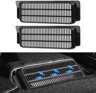 🔌 tesla model 3 backseat air vent cover grilles protector - rear seat air flow vent grille protection covers for model 3 (2 pack) logo