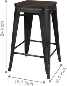 img 3 attached to GIA M01 24ANTIBK_DWOOD_2 Barstools Wooden Antique