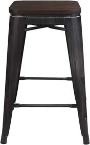 img 2 attached to GIA M01 24ANTIBK_DWOOD_2 Barstools Wooden Antique