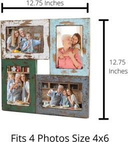 img 3 attached to 🖼️ Rustic Farmhouse 4x6 Picture Frame Collage with Four Photo Frames and a Distressed Finish