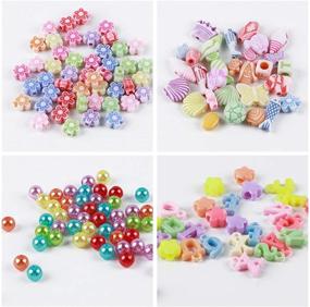 img 1 attached to 🔤 Creative DIY Letter Beads Set: Colorful Charms for Custom Necklaces, Bracelets, and Decorations - Complete with Alphabet Beads, Elastic String, and Accessories