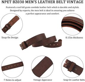 img 1 attached to 🎩 Vintage Distressed Coffee Leather Men's Accessories and Belts by NPET