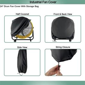 img 1 attached to 🌀 ELONGRIVER 24-inch Industrial Fan Cover: Waterproof & Dust-proof, Heavy Duty Material for Indoor and Outdoor Use