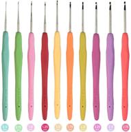 🧶 premium 10 small sizes crochet hooks set with ergonomic soft handle, ideal for thread crochet lace - 0.5mm to 2.75mm logo